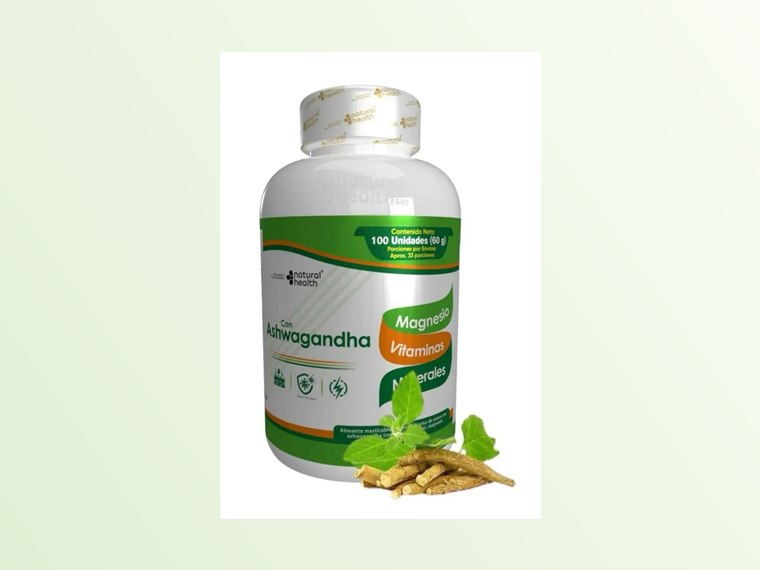 Ashwagandha con magnesio, vitaminas y minerales